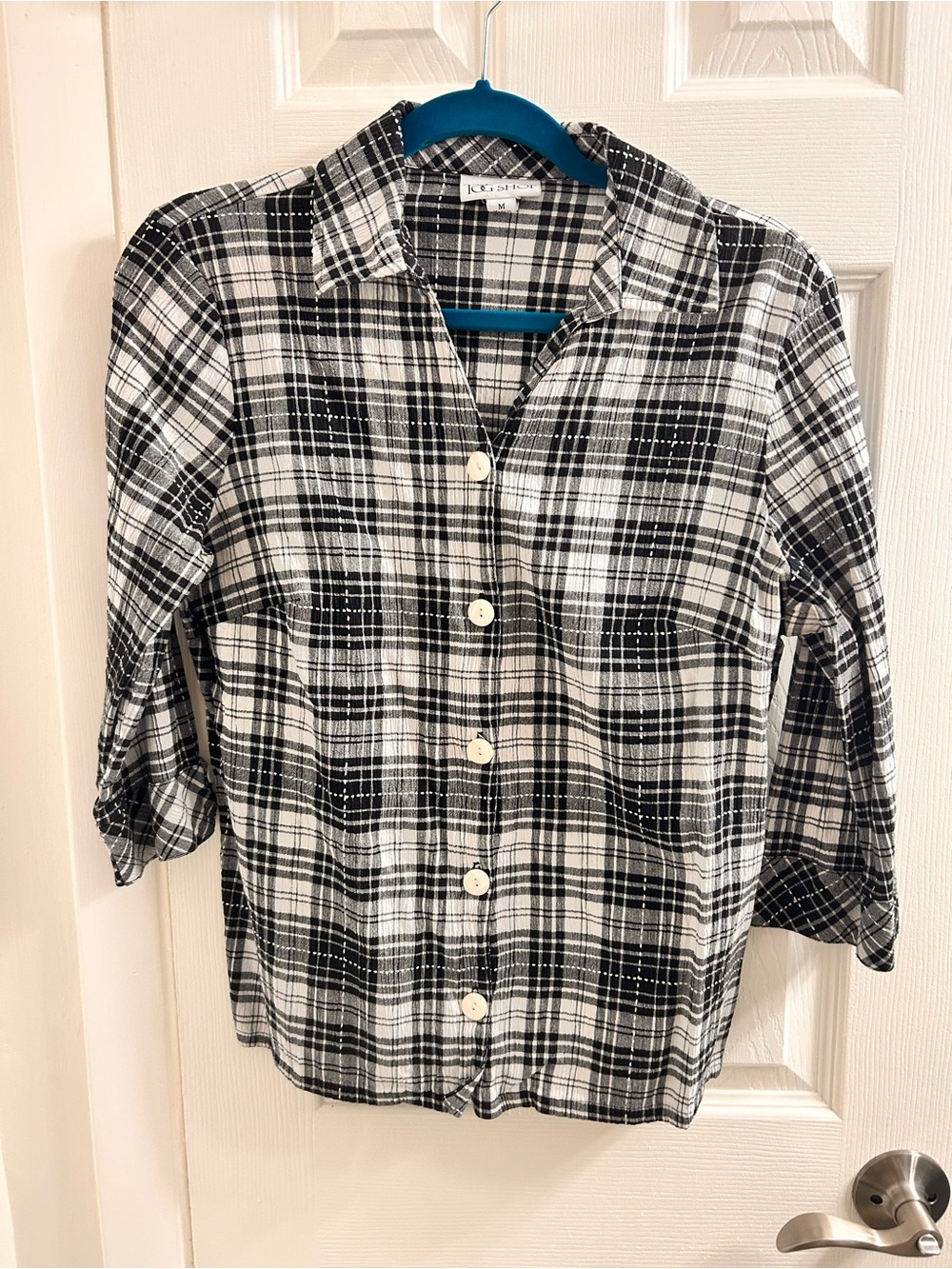 The Tog Shop Black & White Plaid Button-Down Shirt